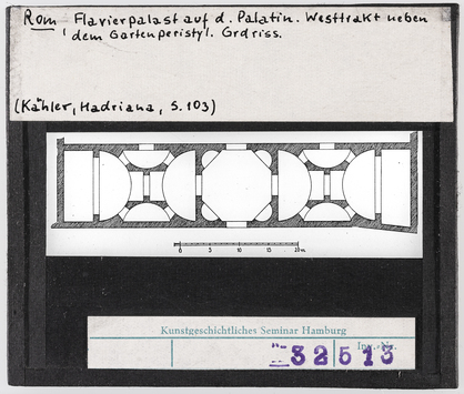 Vorschaubild Rom: Flavierpalast, Westtrakt neben dem Gartenperistyl, Grundriss 